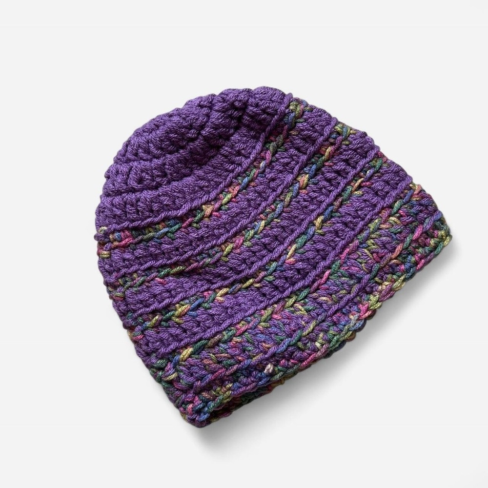Handmade Purple Crochet Beanie